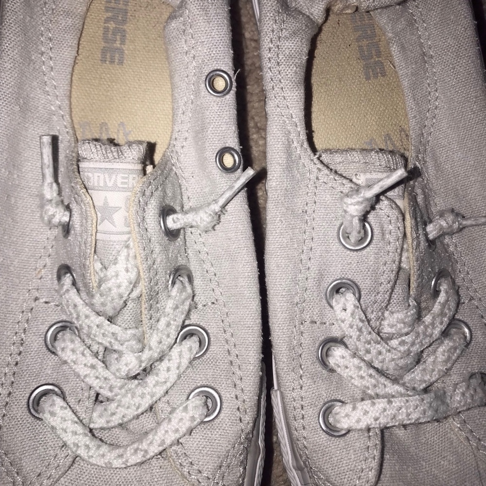 Gray converse slip-on